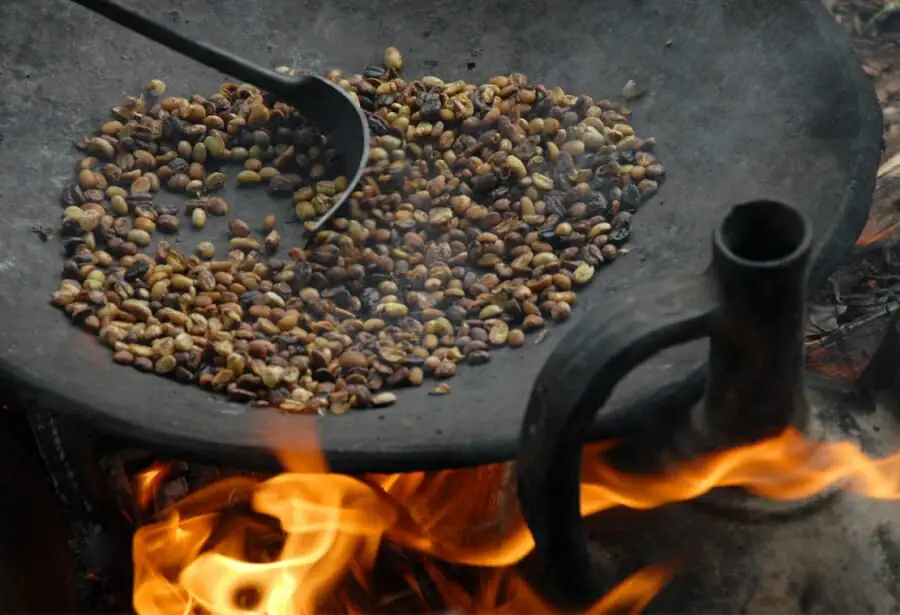 Ethiopische koffie branden